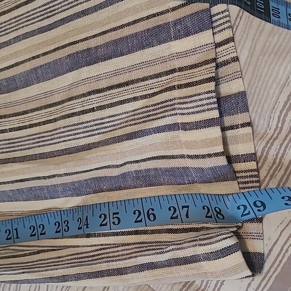 Women's 24W Petite striped Linen blend pull-on wide leg pants beach boho casual - Picture 15 of 15